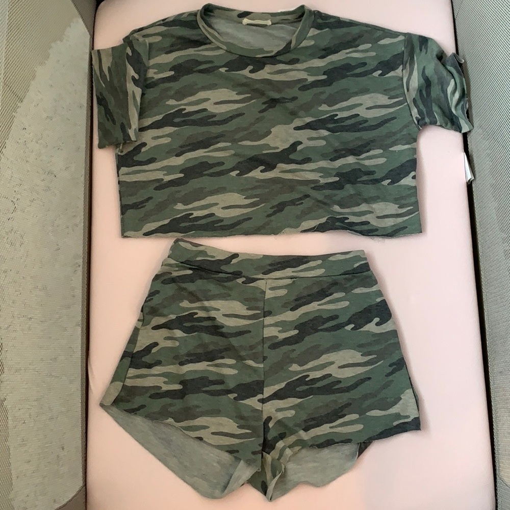 Camo Crop Lounge Set